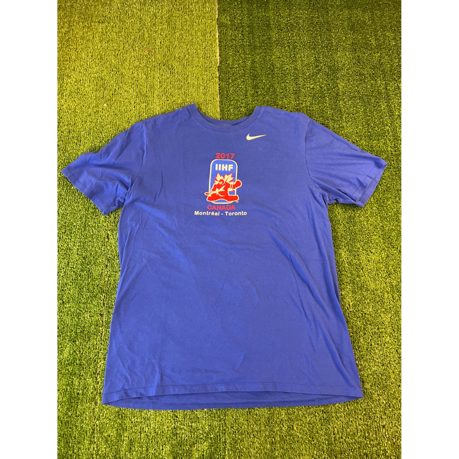 Nike 2017 Iihf World Junior Championship Canada TShirt Mens Blue Hockey Lg